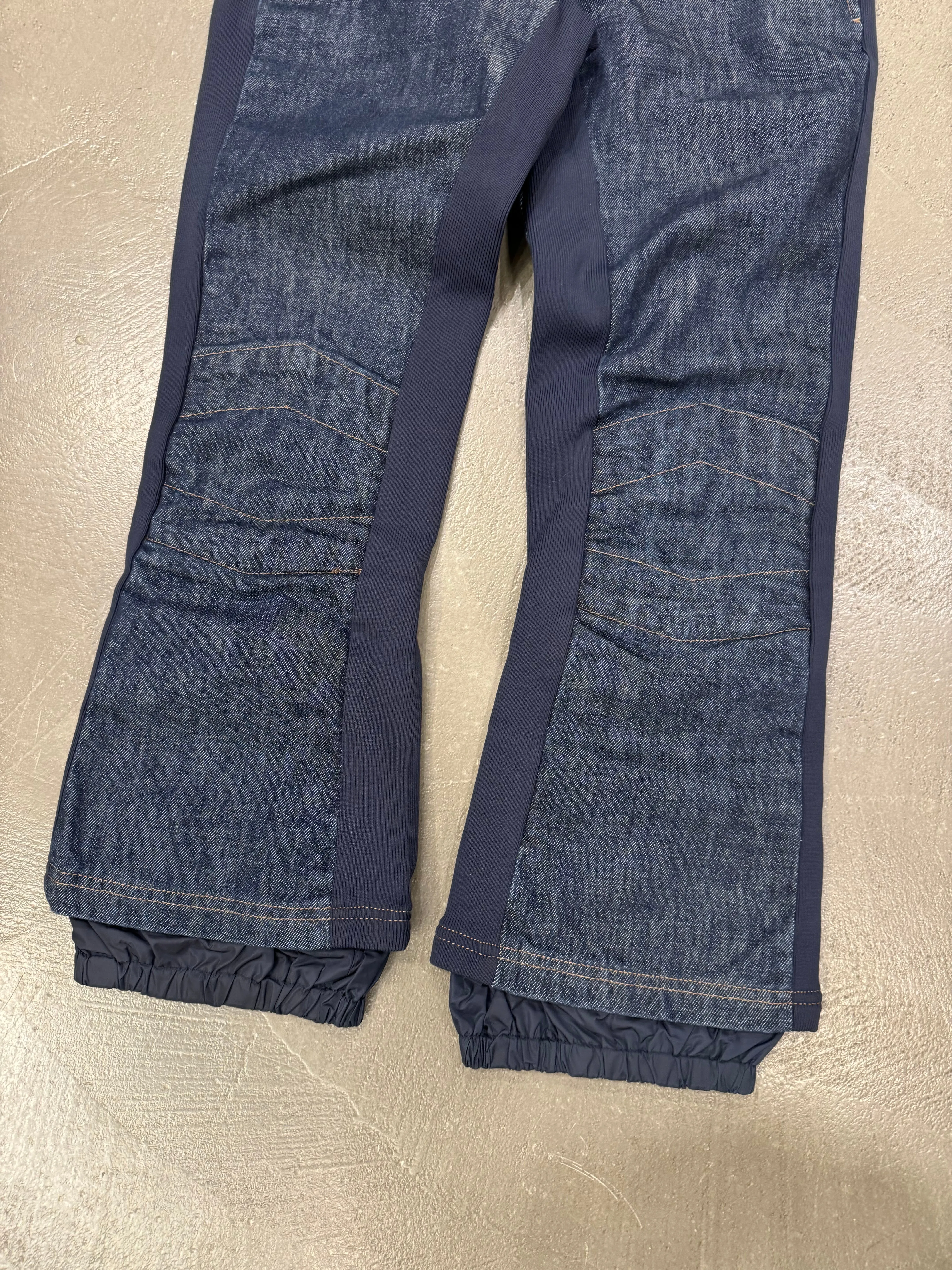 2000s Prada double layer denim/Nylon flared pants