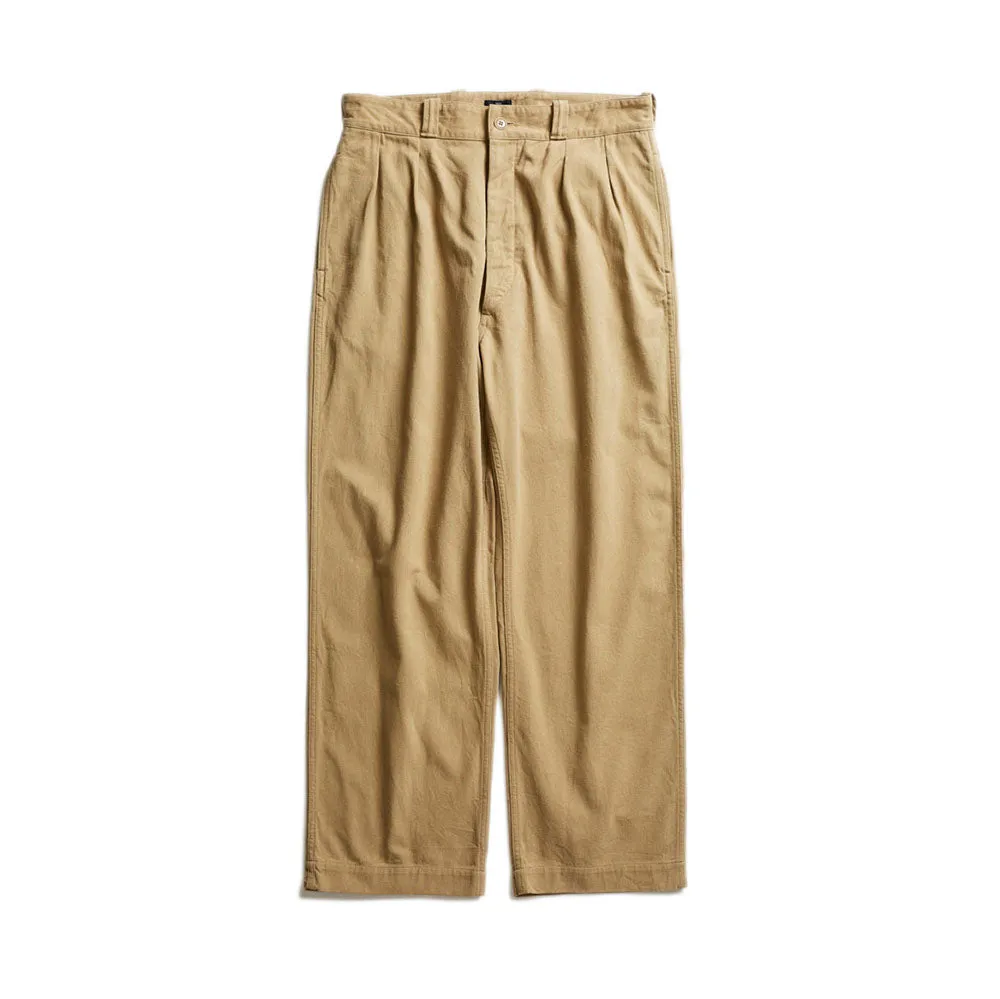 ACV-TR04STC DOUBLE-PLEATED COTTON ARMY TROUSERS - BEIGE