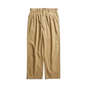 ACV-TR04STC DOUBLE-PLEATED COTTON ARMY TROUSERS - BEIGE