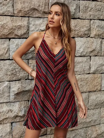 Adele - Striped spaghetti straps