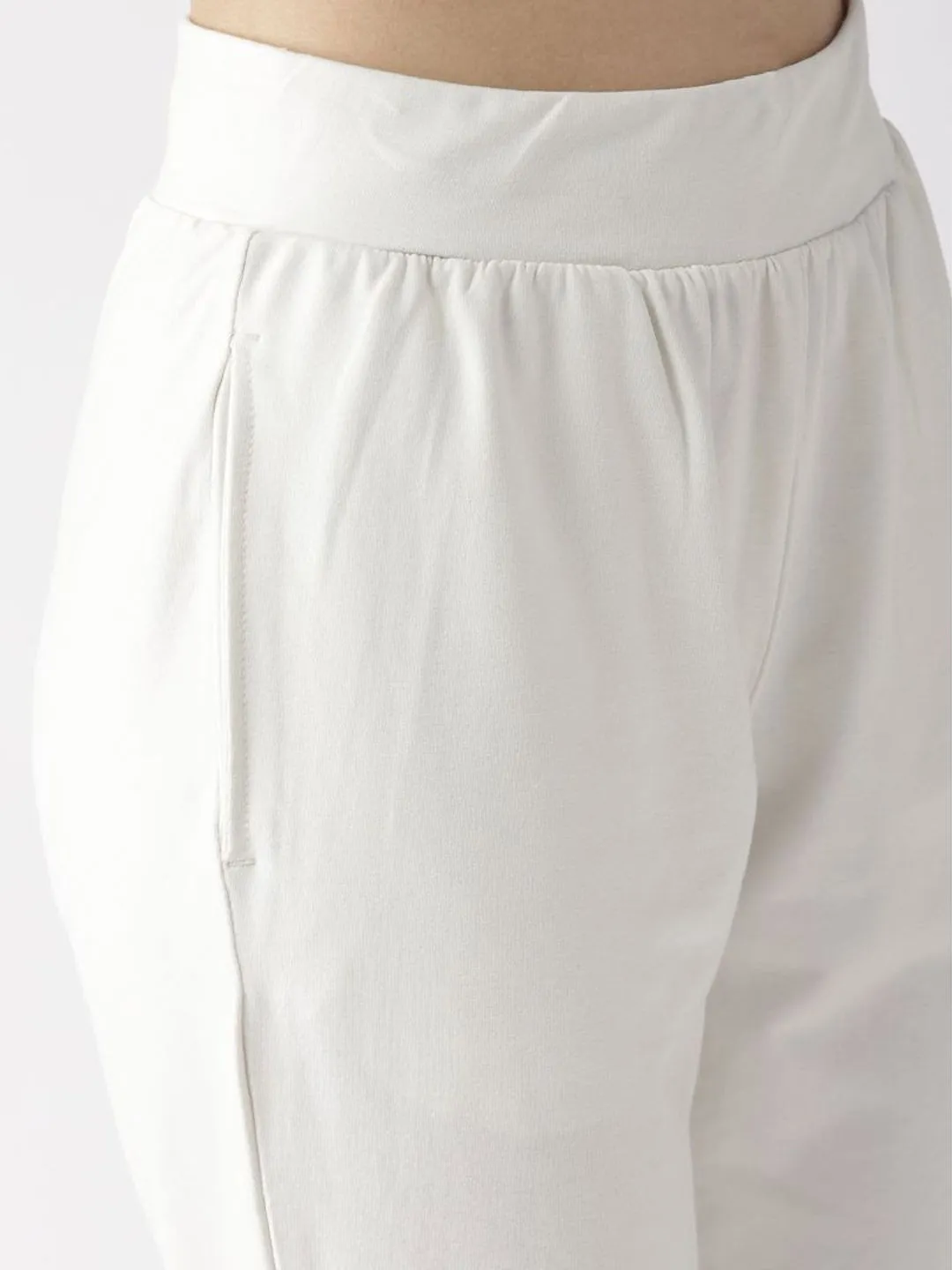 Alcis Women Solid Off-White Track Pants