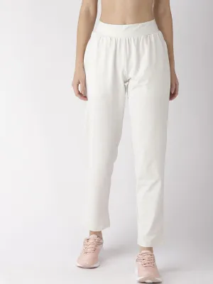 Alcis Women Solid Off-White Track Pants