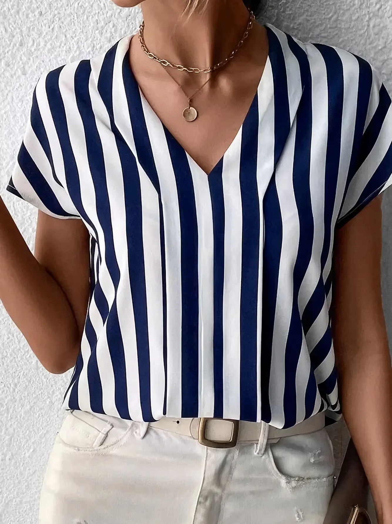 Altea® | Striped V-Neck Blouse