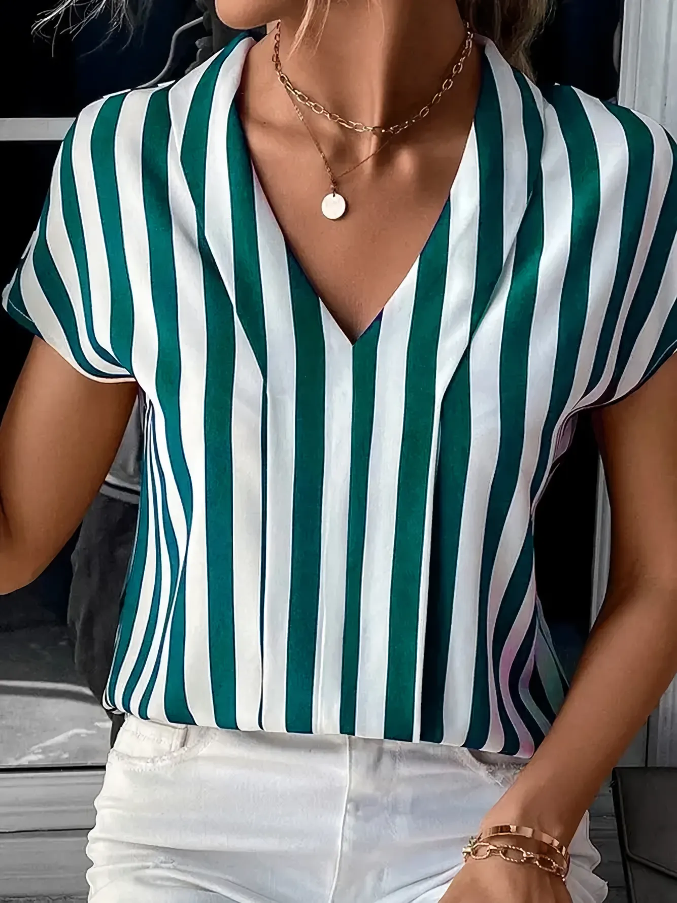 Altea® | Striped V-Neck Blouse