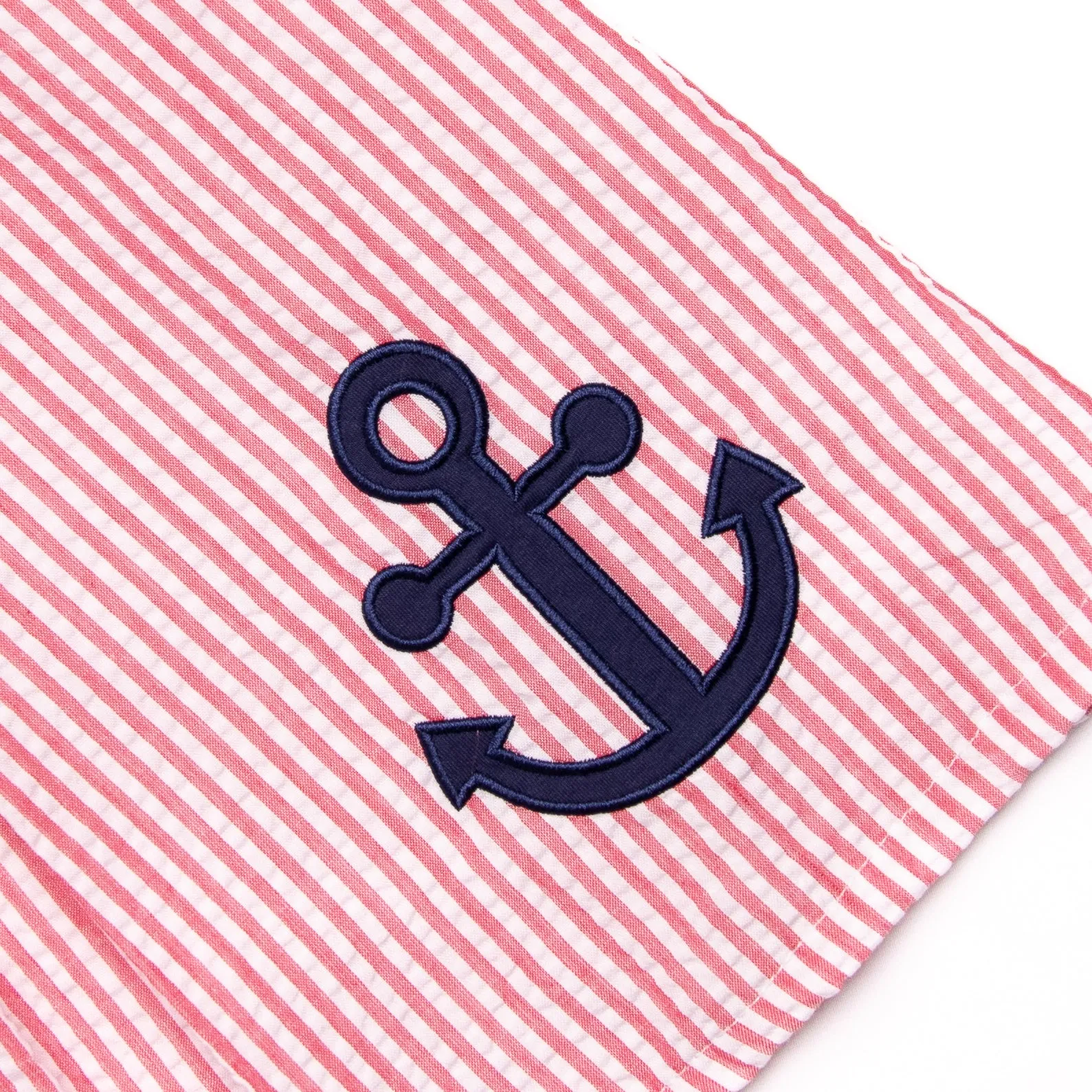 Anchored Ashore Applique Dress, Red