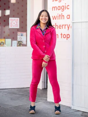 ANGIE pant Magenta Corduroy