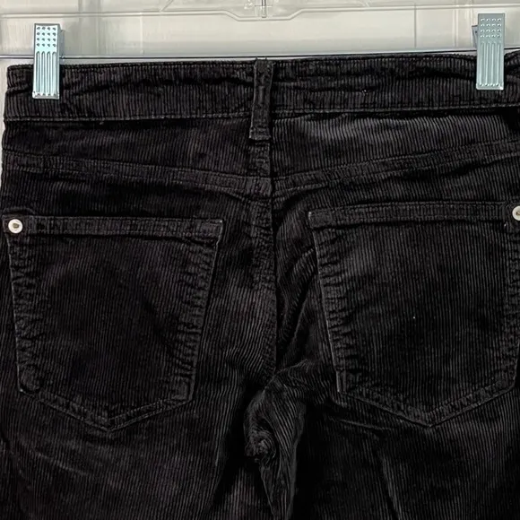 Anthropologie Pilcro Icon Flare Corduroy Pants Jeans Lowrise Black Size 24T New