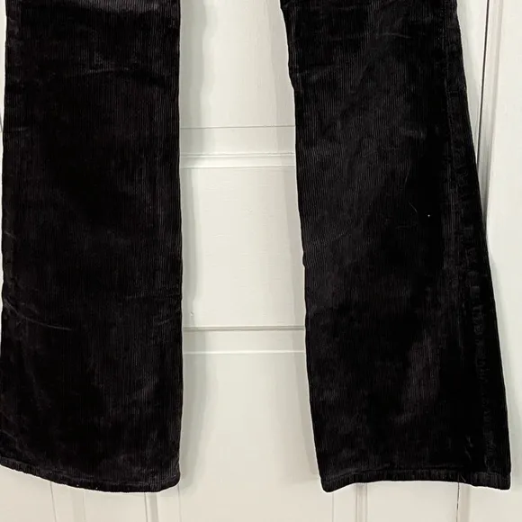 Anthropologie Pilcro Icon Flare Corduroy Pants Jeans Lowrise Black Size 24T New