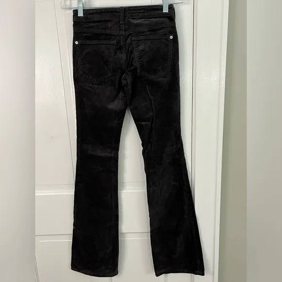 Anthropologie Pilcro Icon Flare Corduroy Pants Jeans Lowrise Black Size 24T New