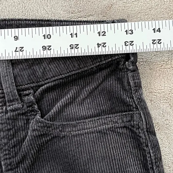Anthropologie Pilcro Icon Flare Corduroy Pants Jeans Lowrise Black Size 24T New