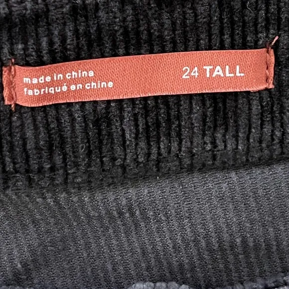 Anthropologie Pilcro Icon Flare Corduroy Pants Jeans Lowrise Black Size 24T New