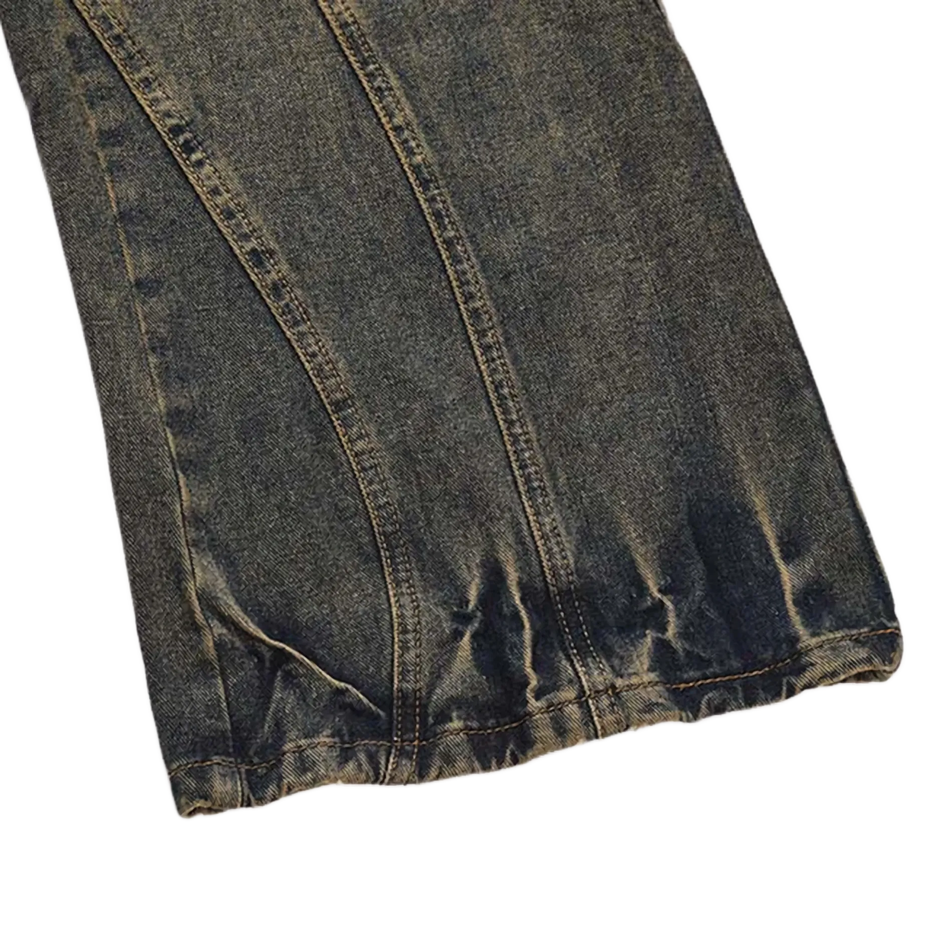 Architectural Acid Straight-Cut Denim Jeans