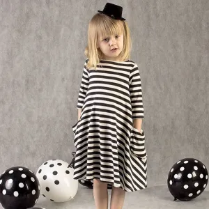 autumn girls dresses stripe kids dress children casual long sleeve dress children dresses girls