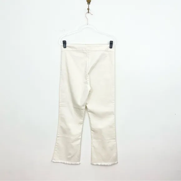 Avenue Montaigne Leo Crop Flare Pant in White Denim