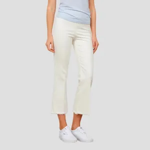 Avenue Montaigne Leo Crop Flare Pant in White Denim