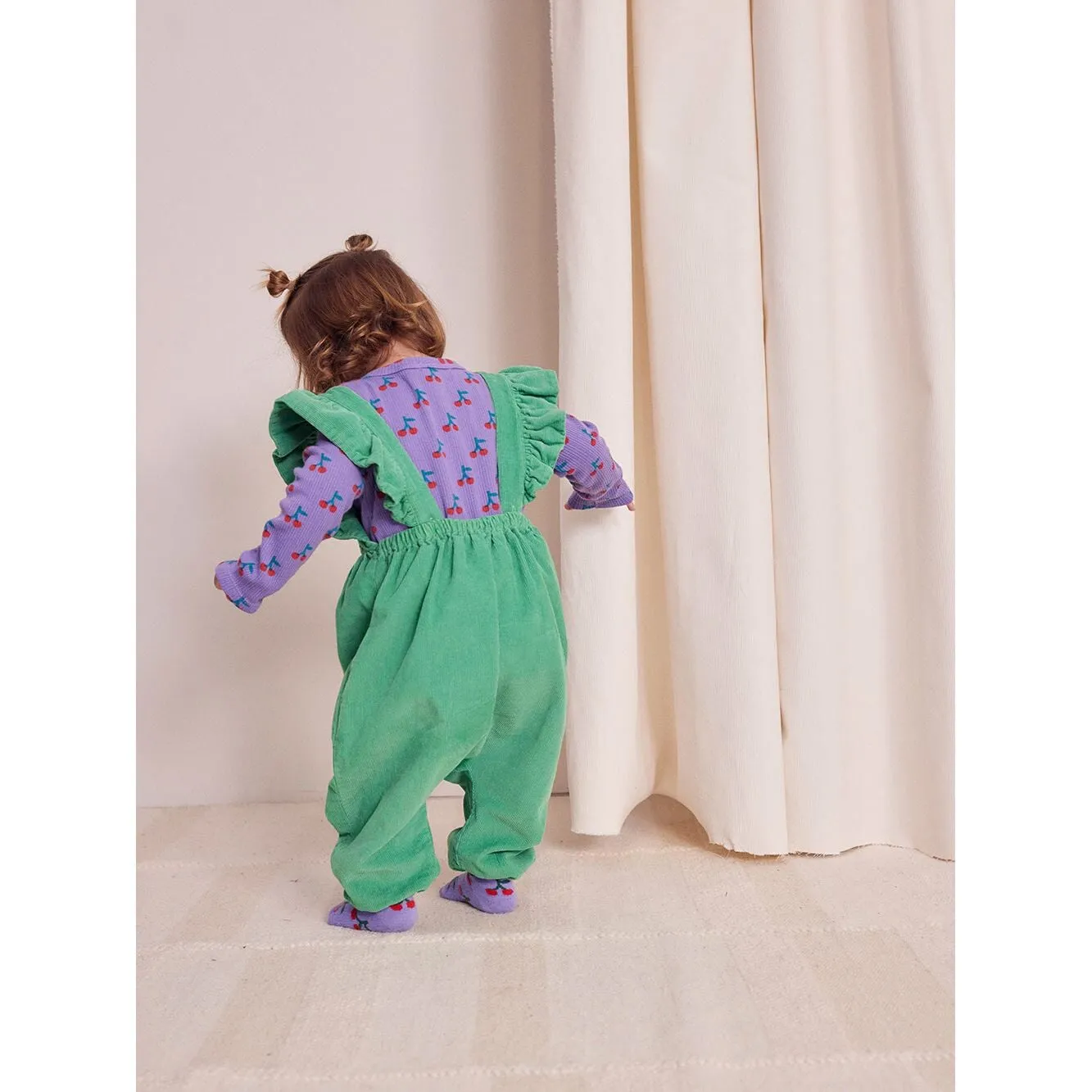Baby Cherry Micro Corduroy Overall