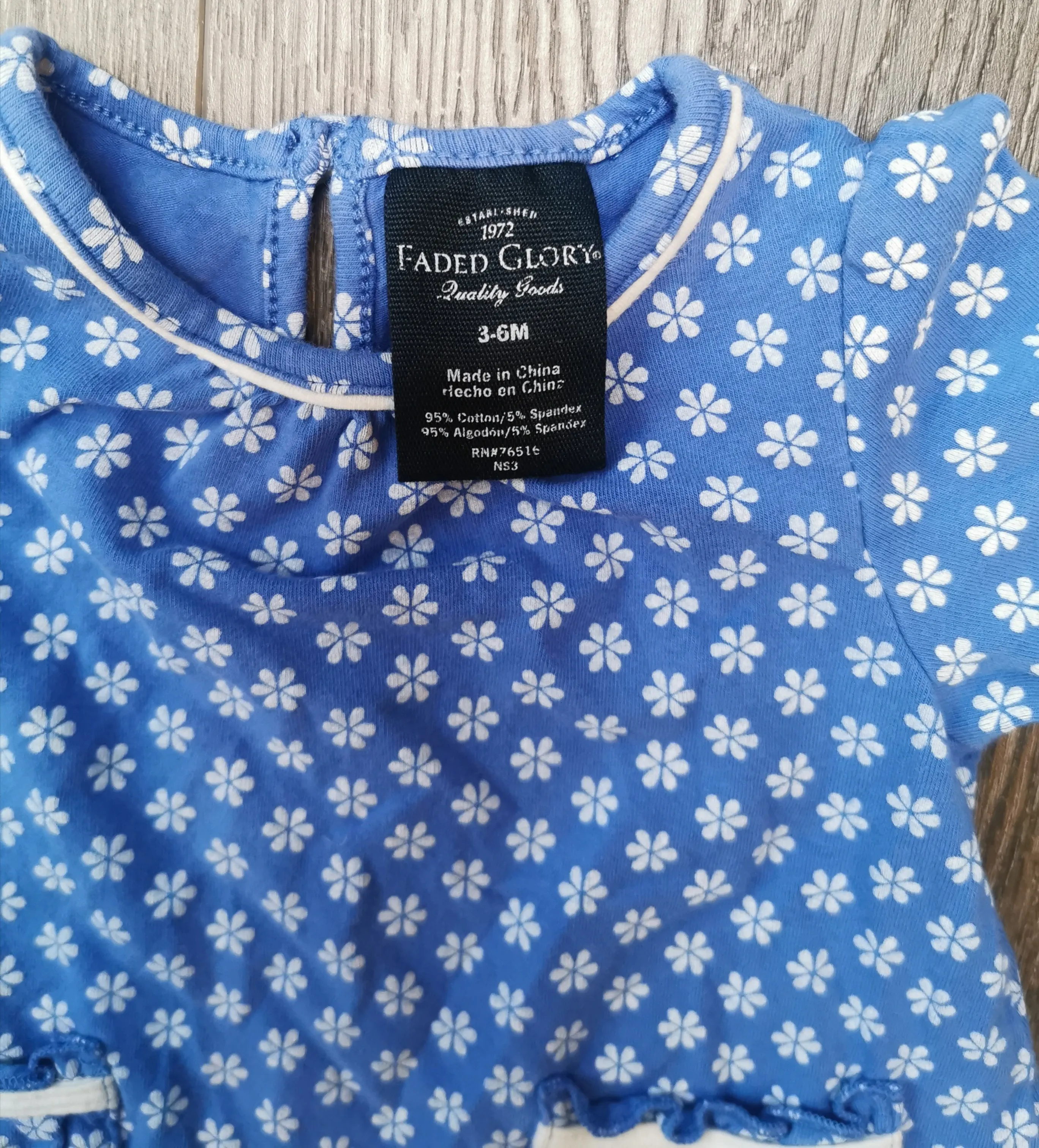 BABY GIRL SIZE 3/6 MONTHS - FADED GLORY, Soft Stretch Floral Dress EUC B32