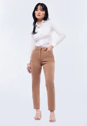 Basic 4-Way Stretch Skinny Brooklyn Pants Khaki