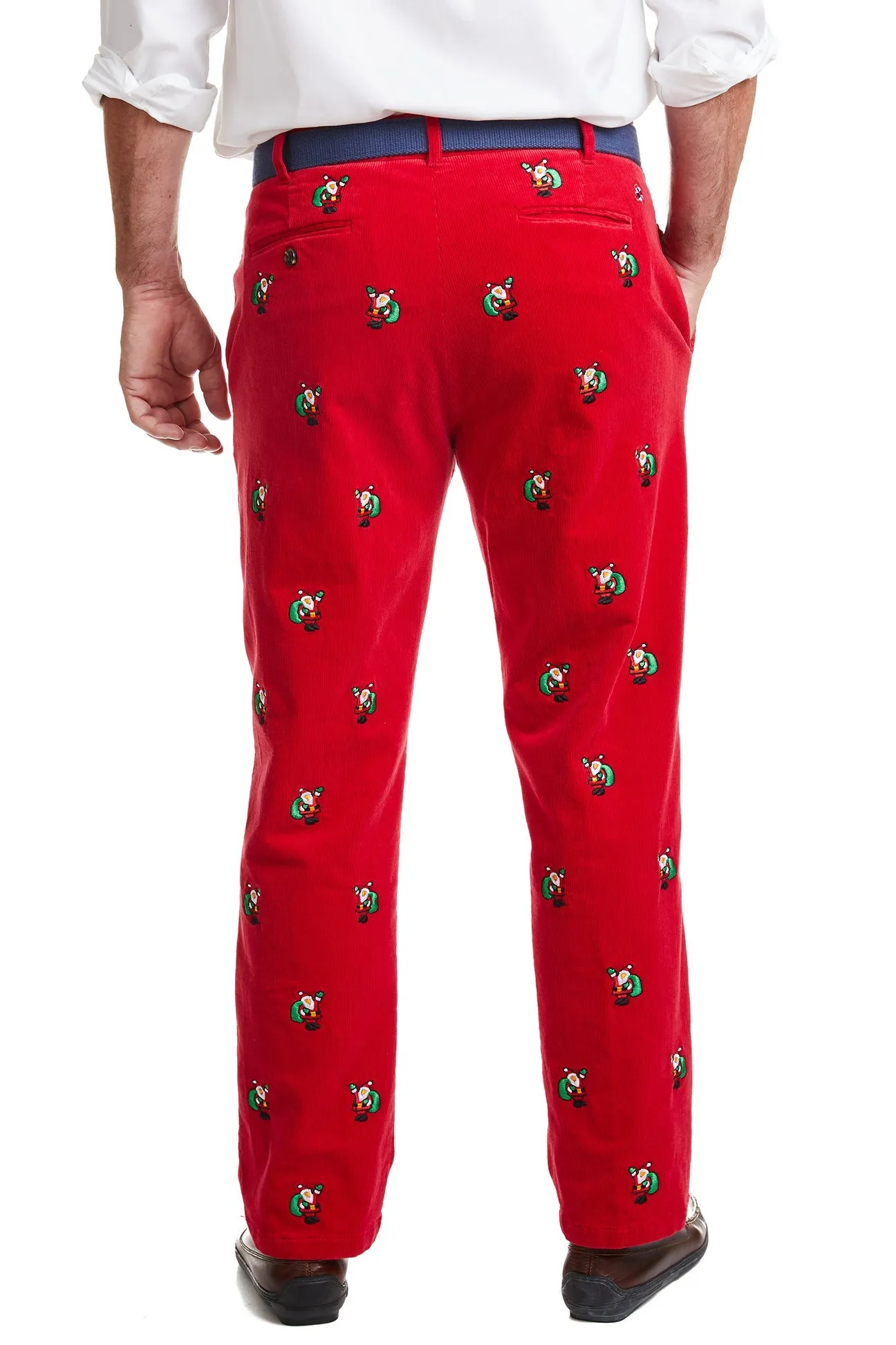 Beachcomber Corduroy Pant Crimson with Santa