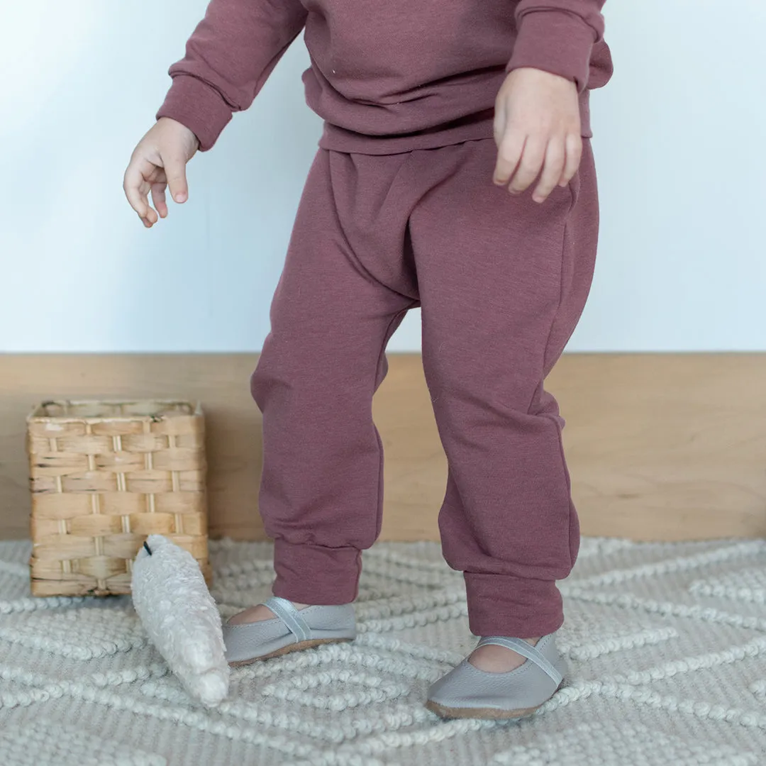 Berry Grow-With-Me Harem Pants
