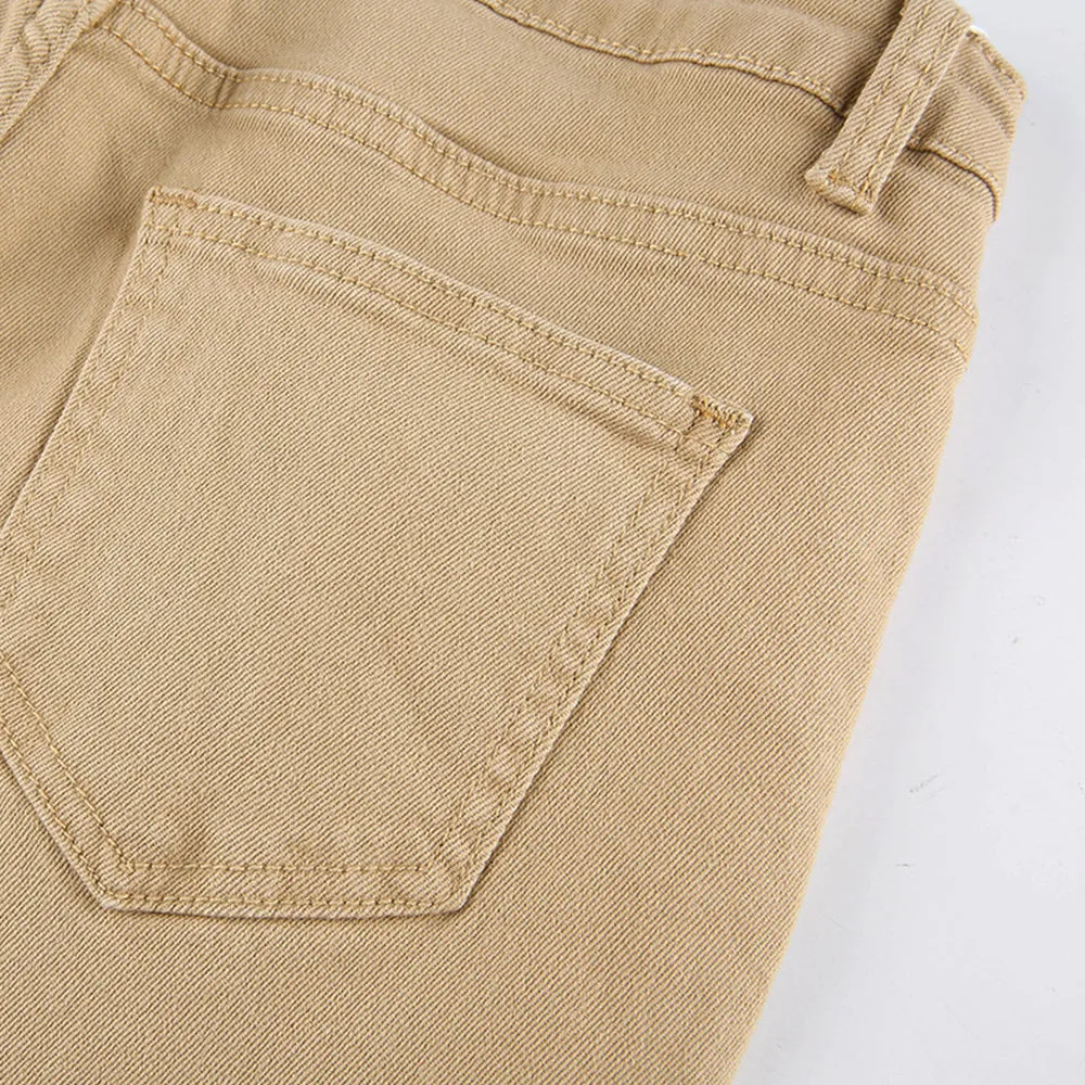 BerryBetty - Women's jeans woman high waist Flared Jeans Khaki Black Brown Pants Women's pants for women clothing trouser Jean women trousers