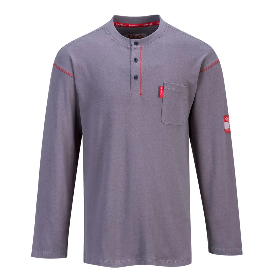 Bizflame FR Henley Shirt - Flame-Resistant Workwear for Safety & Comfort in High-Risk Environments, Available in Various Sizes