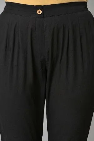 Black Dobby Short kurta & Trouser Set