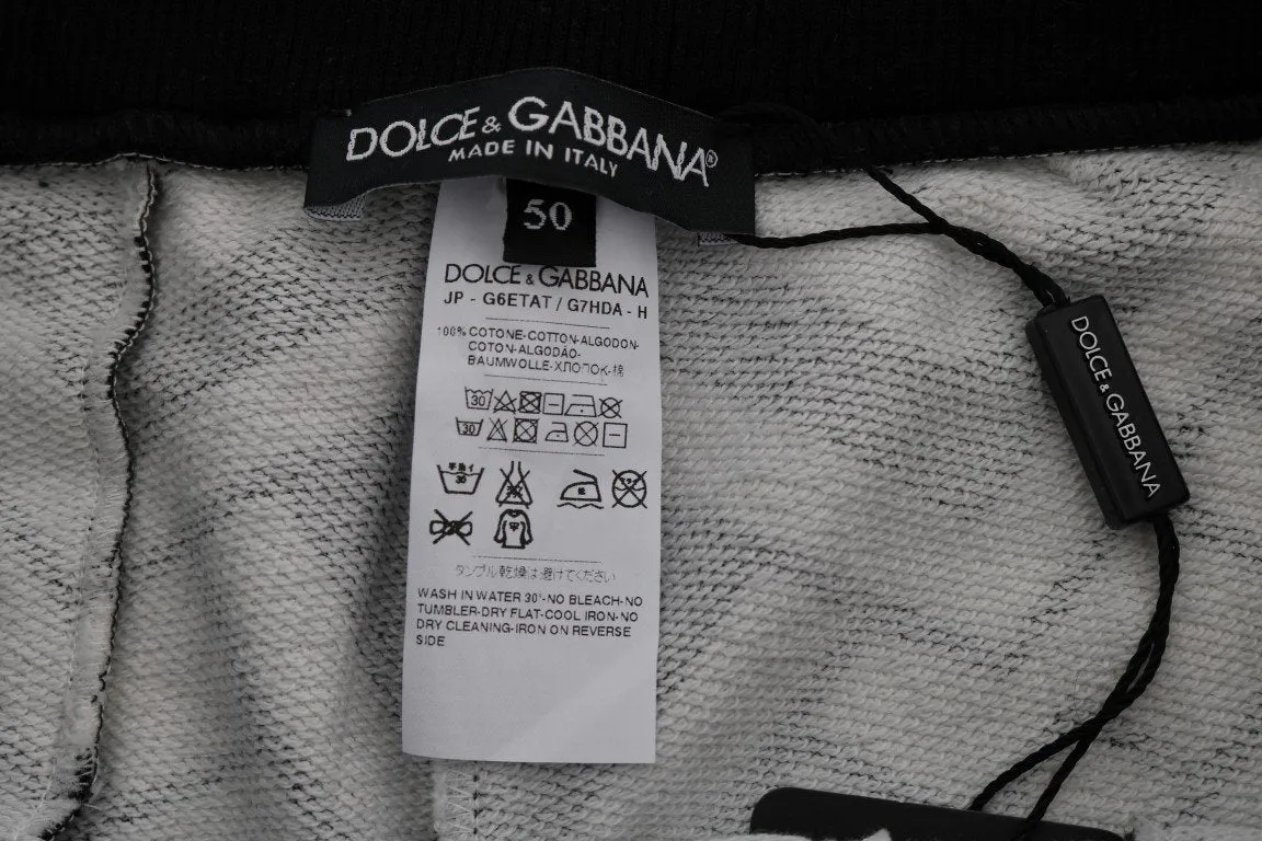 Black White Cotton Sport Pants