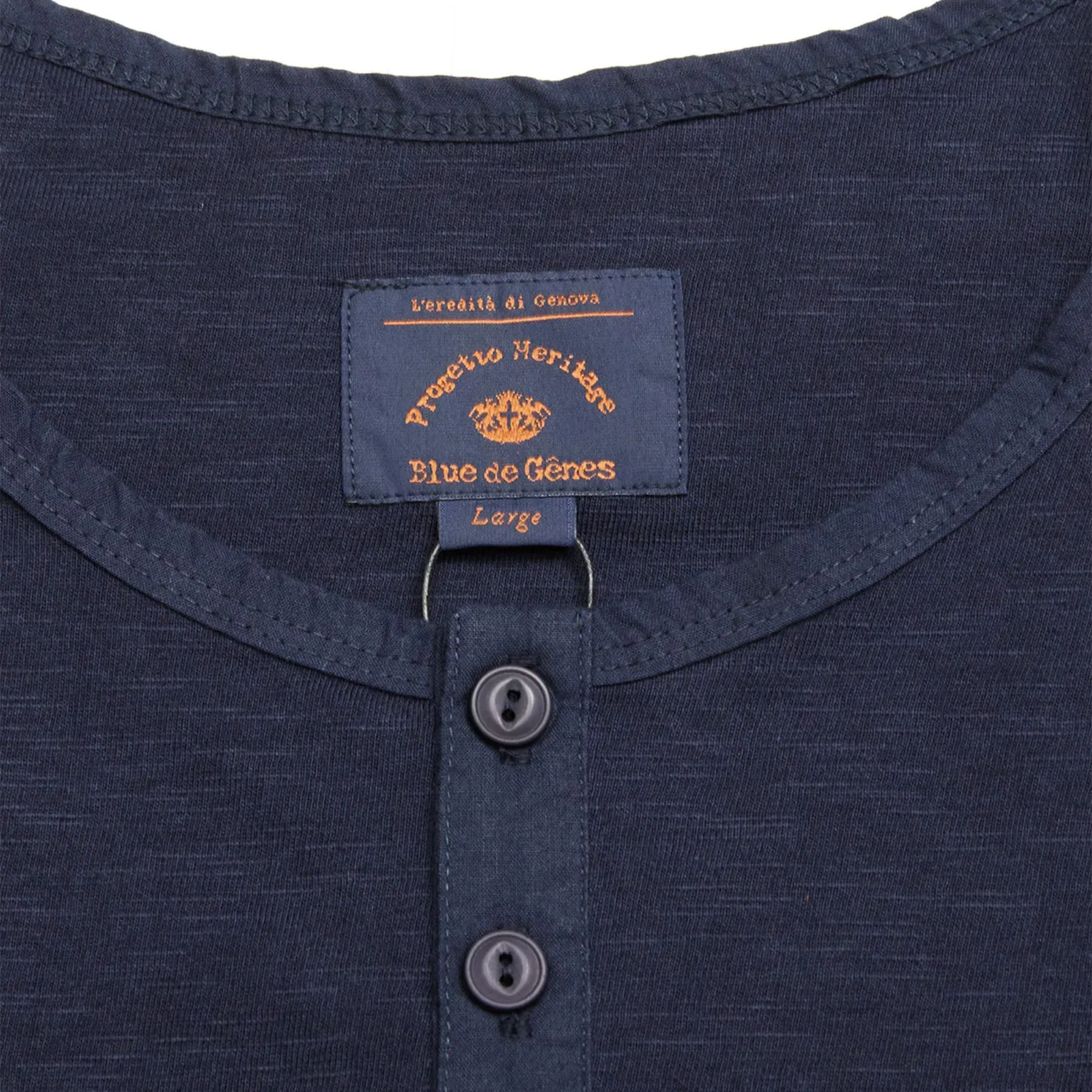 Blue de Gênes T-Shirt Grandad Blue