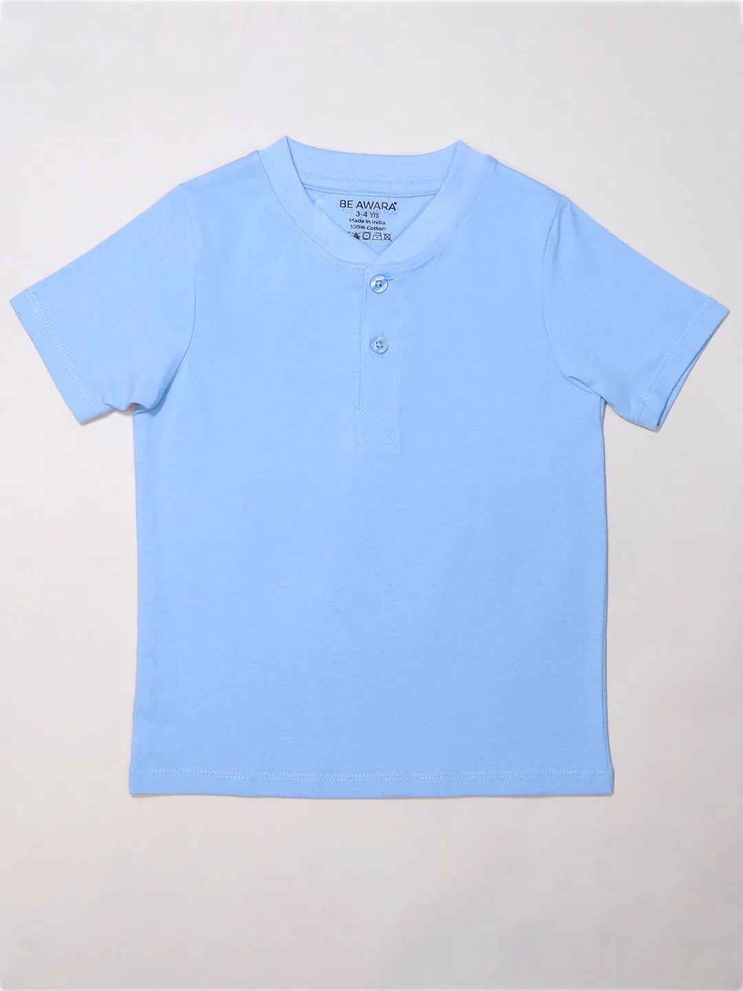 Boy’s Half Sleeves Henley T- Shirt (Pack Of 3) Combo