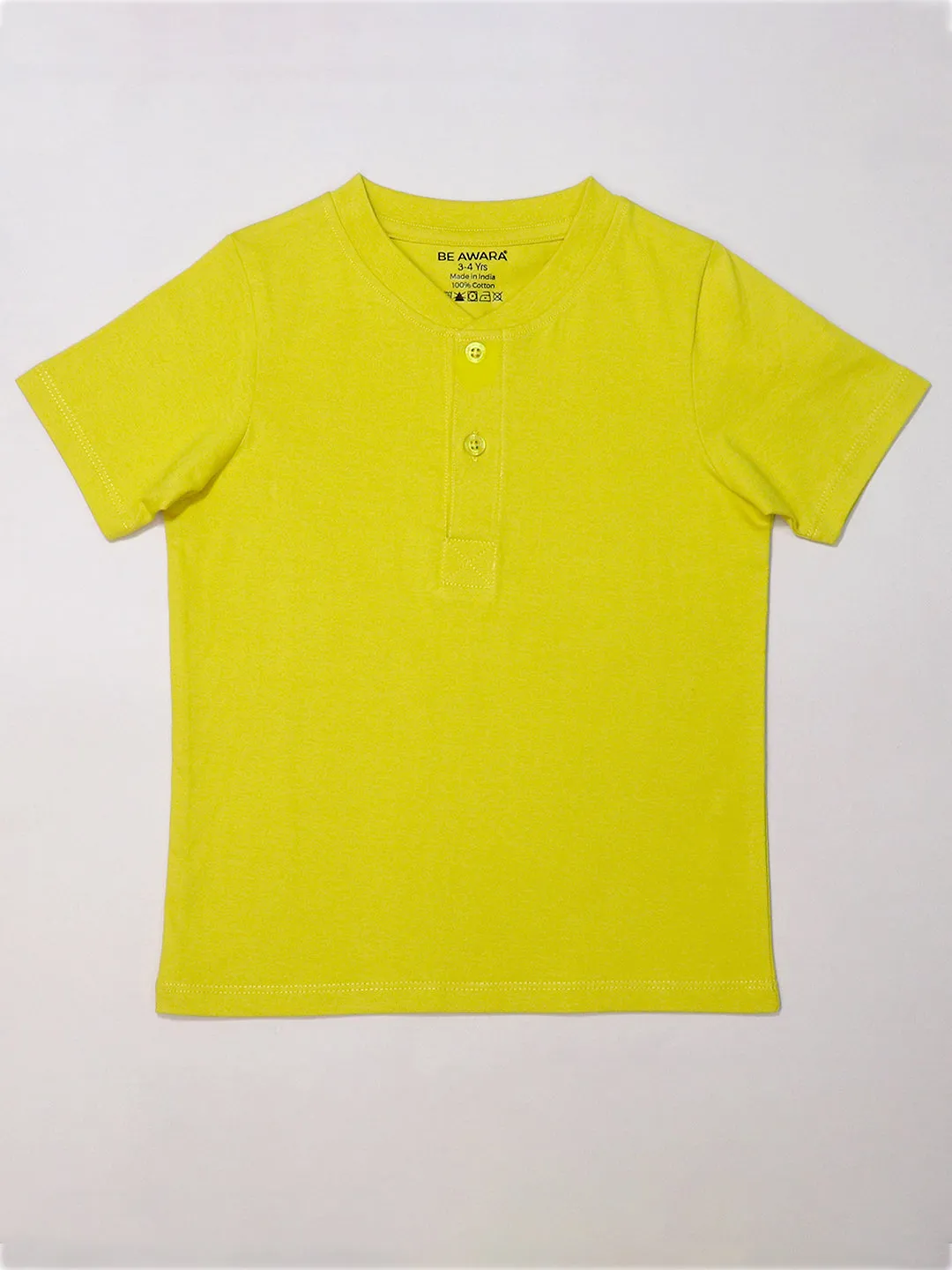 Boy’s Half Sleeves Henley T- Shirt (Pack Of 3) Combo