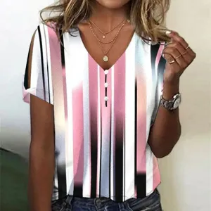 Brillant® | Gradient Striped Casual Blouse