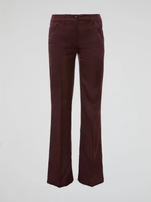 Burgundy Flared Pants