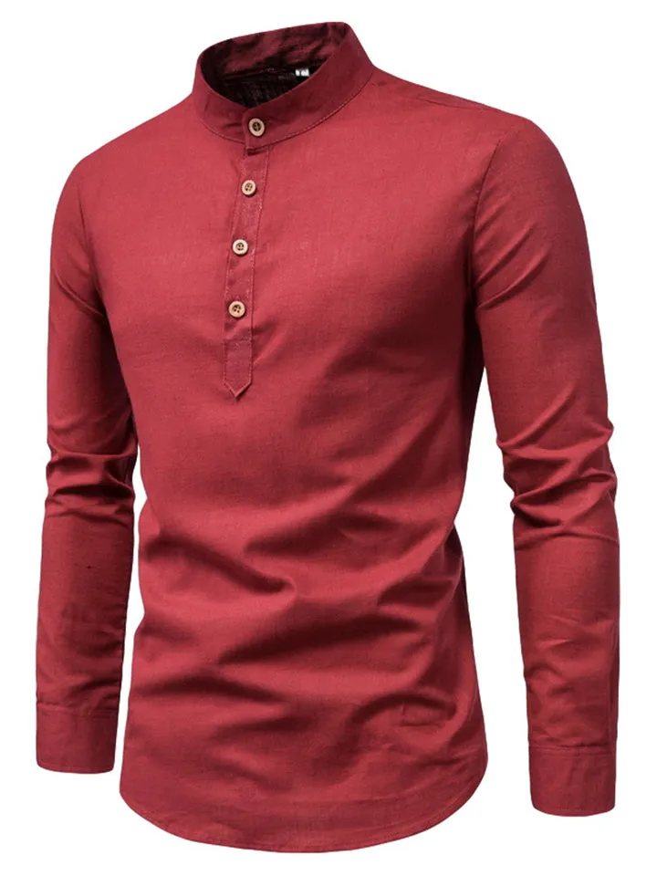 Business Long Sleeve Stand Collar Shirts