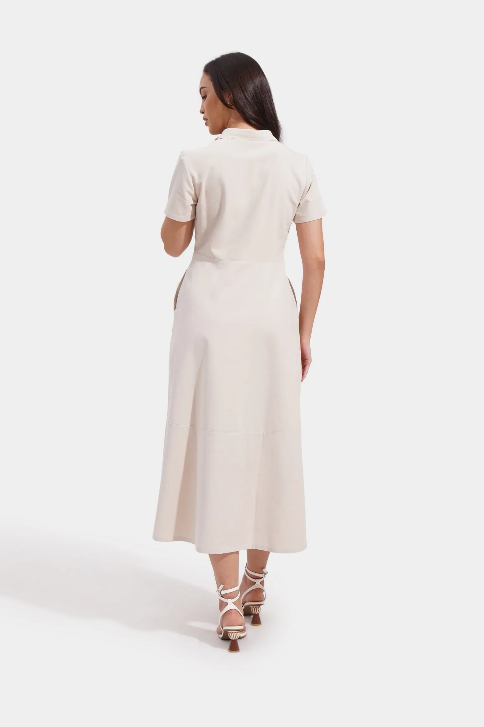 Button Down Mini Shift Dress
