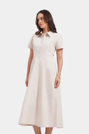 Button Down Mini Shift Dress