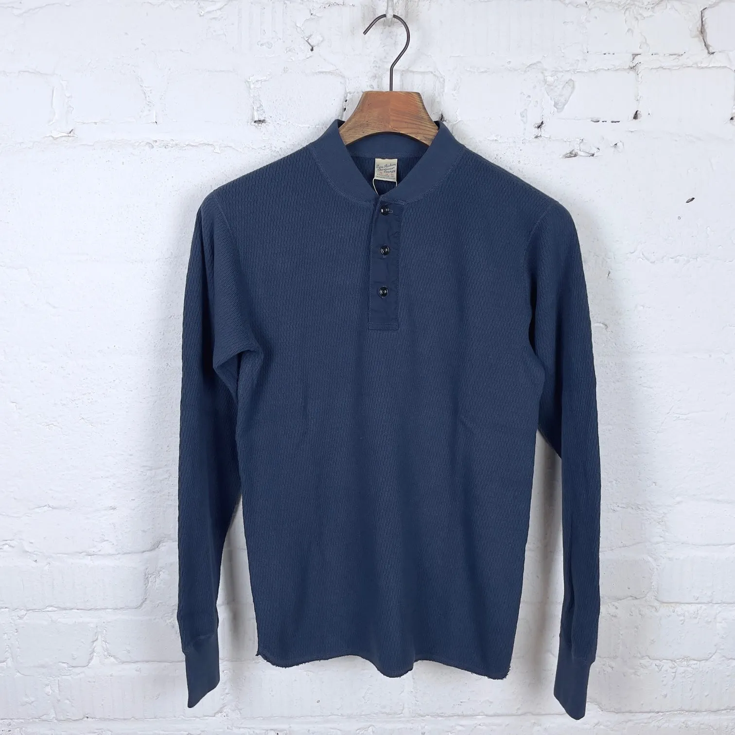 buzz rickson's | l-s thermal henley - navy