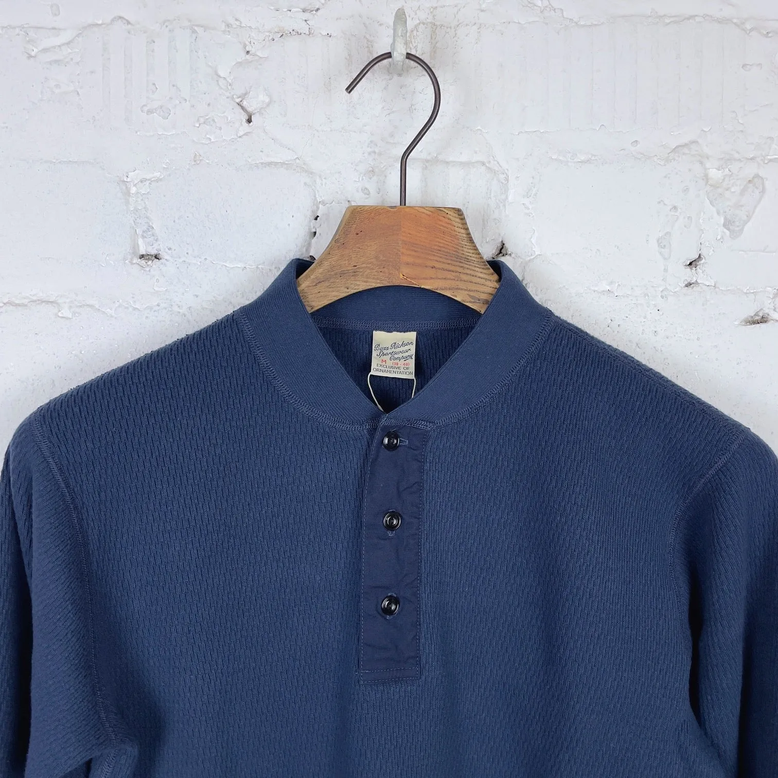 buzz rickson's | l-s thermal henley - navy