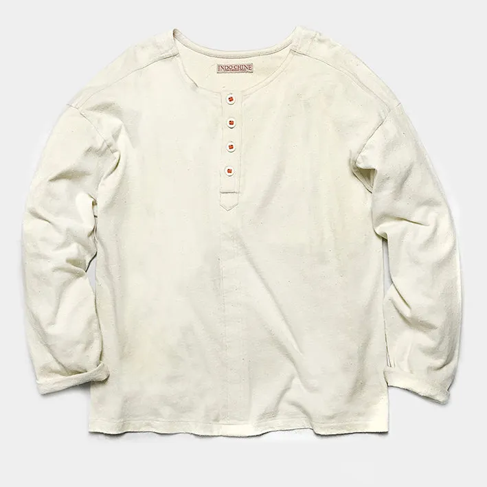 BZEN INDOCHINE - M.3068 CALEB RELAX FIT 4 BUTTON HENLEY-E0 OFF WHITE