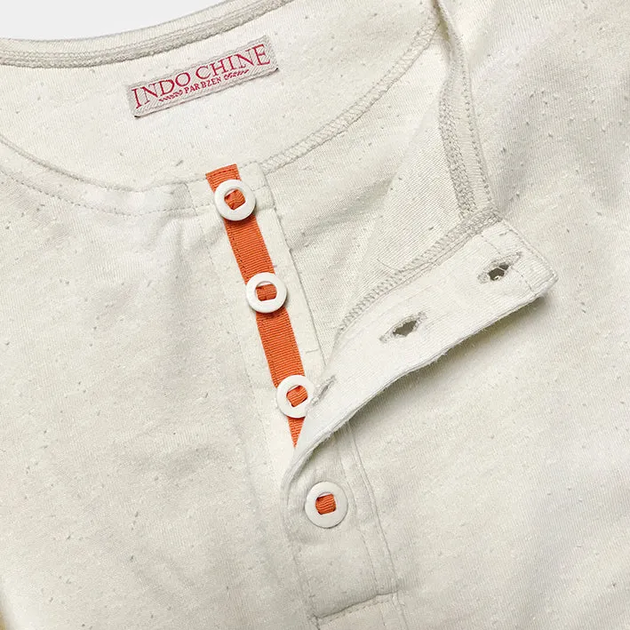 BZEN INDOCHINE - M.3068 CALEB RELAX FIT 4 BUTTON HENLEY-E0 OFF WHITE