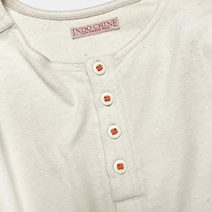 BZEN INDOCHINE - M.3068 CALEB RELAX FIT 4 BUTTON HENLEY-E0 OFF WHITE
