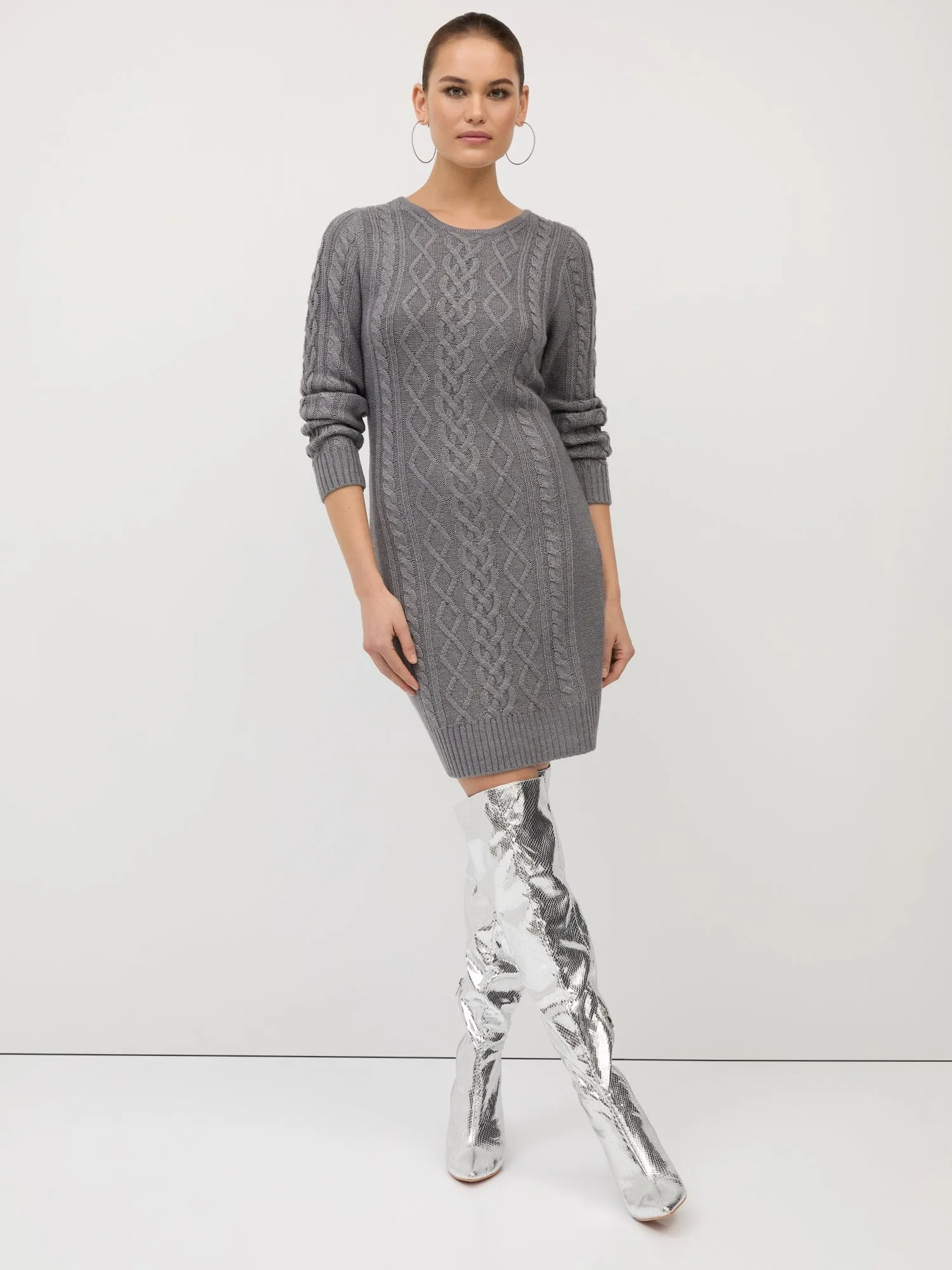 Cable-Knit Sweater Dress