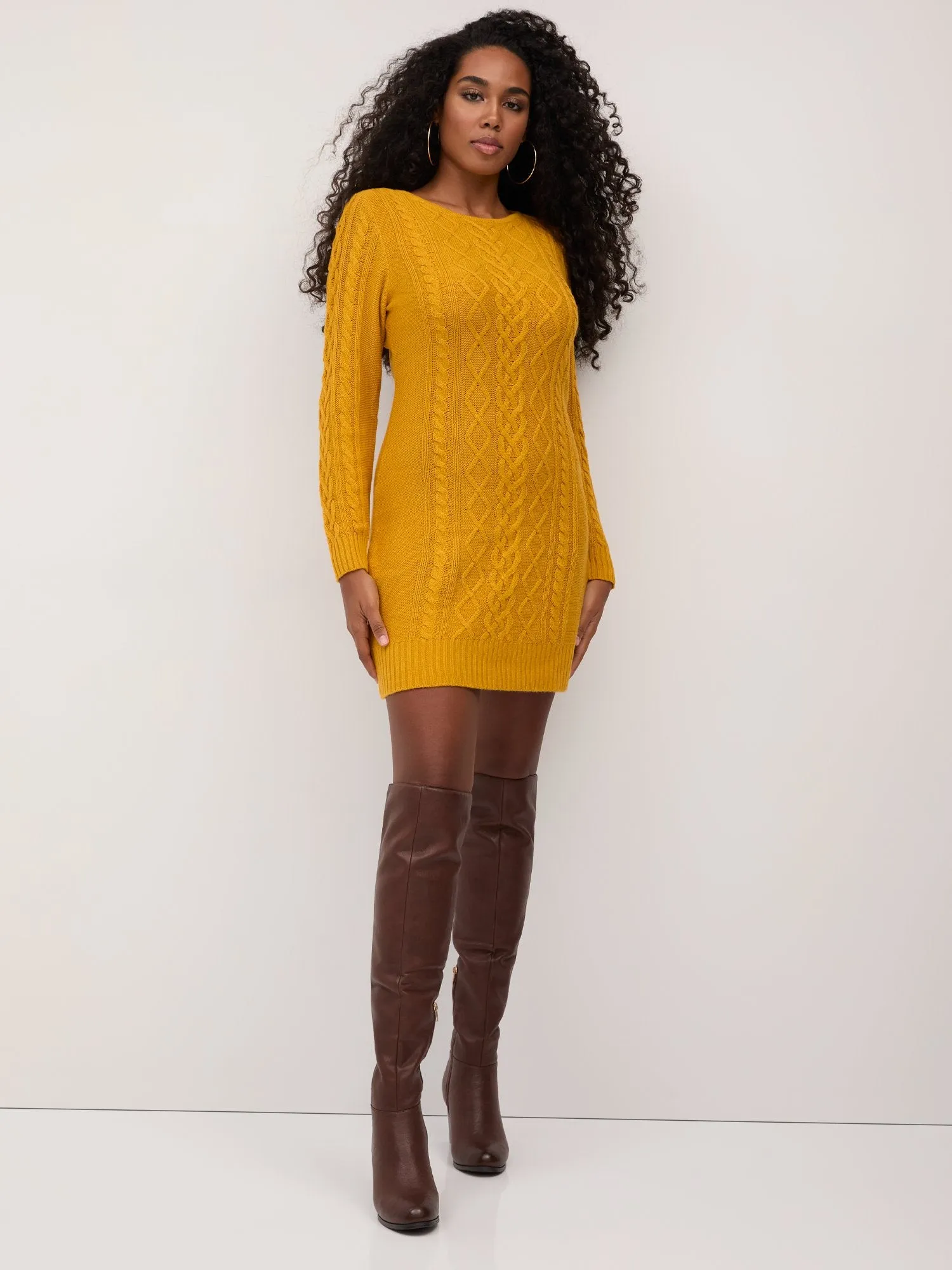 Cable-Knit Sweater Dress