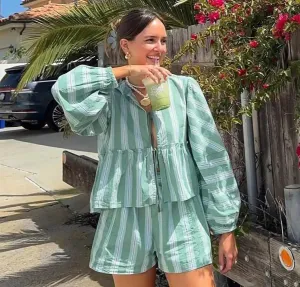 Calista – Trendy Women's Striped Summer Set