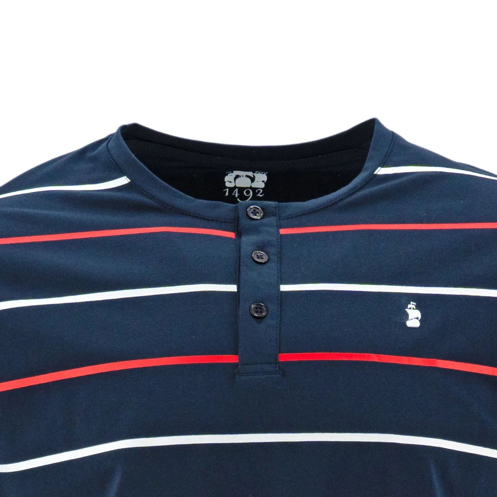 Camiseta 1492 Mangas Cortas Cuello Henley Rayas Para Niños