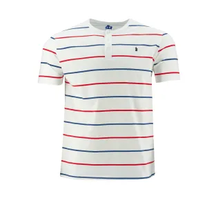 Camiseta 1492 Mangas Cortas Cuello Henley Rayas Para Niños