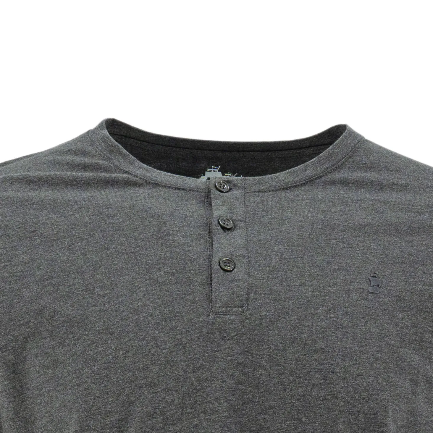 Camiseta 1492 Mangas Largas Cuello Henley Lisa Para Caballeros