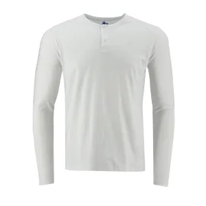 Camiseta 1492 Mangas Largas Cuello Henley Lisa Para Caballeros
