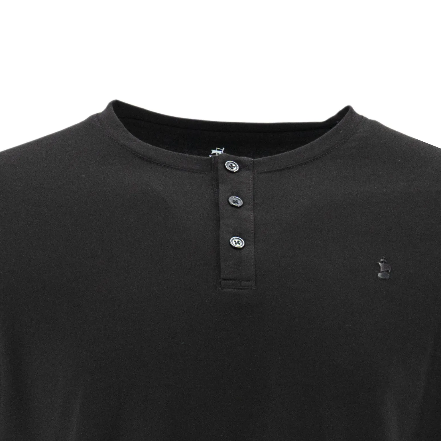 Camiseta 1492 Mangas Largas Cuello Henley Lisa Para Caballeros