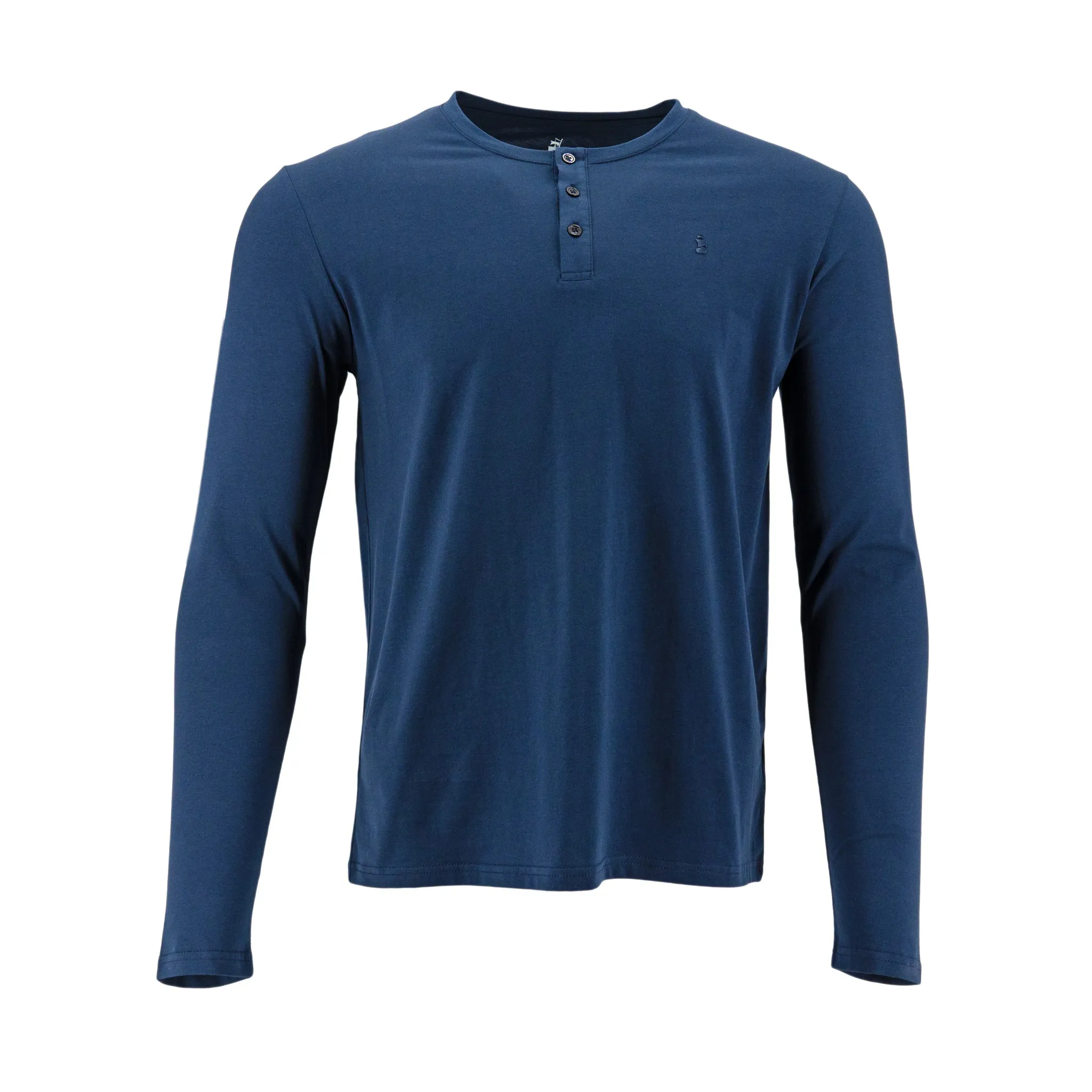 Camiseta 1492 Mangas Largas Cuello Henley Lisa Para Caballeros